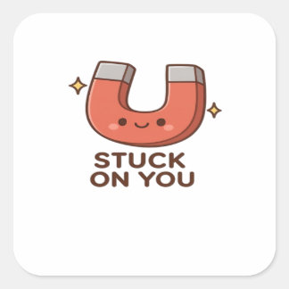 Adesivo Quadrado Kawaii Magnet Stuck On You Cute Playful Style 