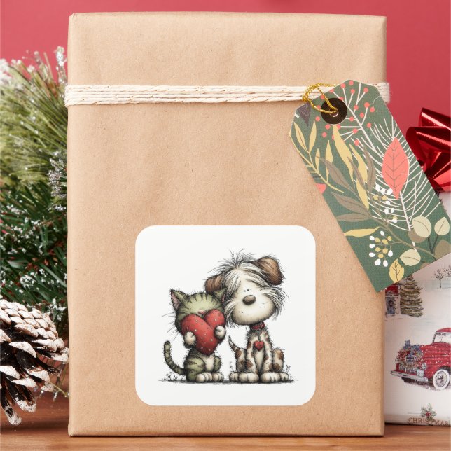 Adesivo Quadrado Kawaii Valentine Character 3 Inch Sticker – Cute L (Feriado)