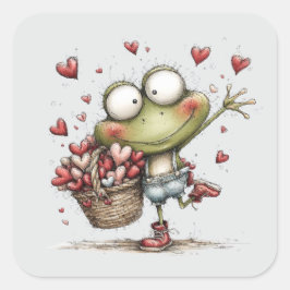 Adesivo Quadrado Kawaii Valentine Character 3 Inch Sticker – Cute L