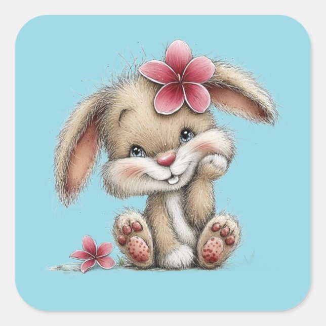 Adesivo Quadrado Kawaii Valentine Character 3 Inch Sticker – Cute L (Frente)