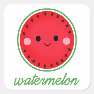 Adesivo Quadrado Kawaii Watermelon