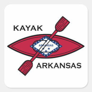 Adesivo Quadrado Kayak Arkansas Flag