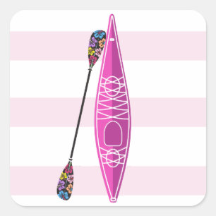 Adesivo Quadrado Kayak Girl Pink Strips