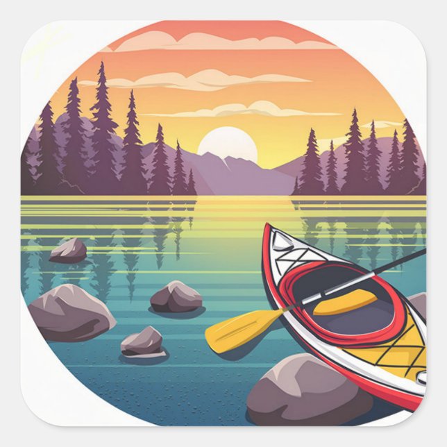 Adesivo Quadrado Kayak Sticker (Frente)