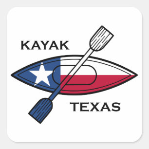 Adesivo Quadrado Kayak Texas Flag