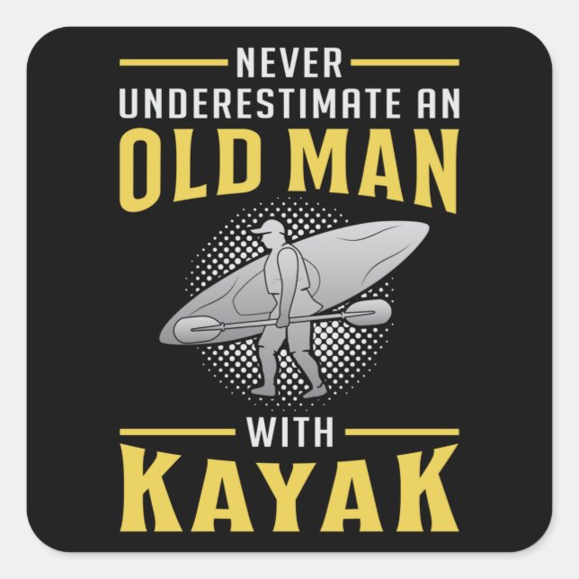 Adesivo Quadrado Kayaking Canoe Paddle Canoagem Canoagem Engraçado  (Frente)