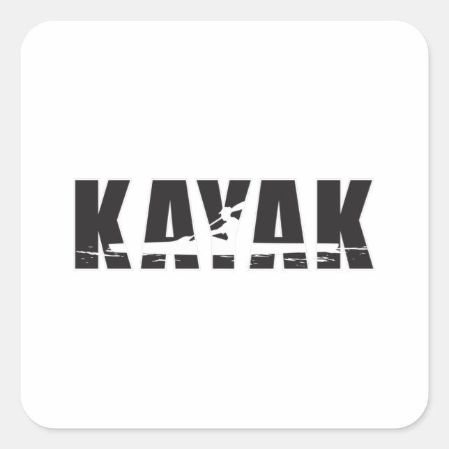 Adesivo Quadrado Kayaking Canoé Paddle Canoeing Engraçada Ideia de  (Frente)