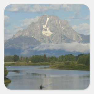 Adesivo Quadrado Kayaking no Parque Nacional Grand Teton