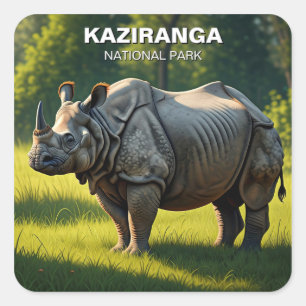Adesivo Quadrado Kaziranga National Park Assam India Viagem