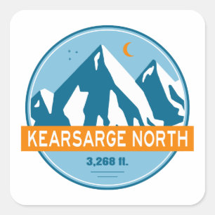 Adesivo Quadrado Kearsarge North New Hampshire Stars Moon