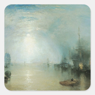 Adesivo Quadrado Keelmen Heaving Coals, Luar por Joseph Turner