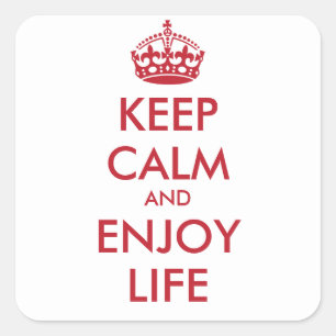 Adesivo Quadrado KEEP CALM AND ENJOY LIFE   - personalized text