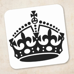 Adesivo Quadrado Keep Calm Crown Template