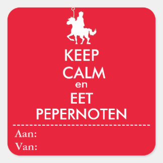 Adesivo Quadrado Keep Calm en Eet Pepernoten Sticker