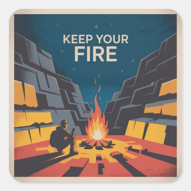 Adesivo Quadrado Keep Your Fire (Frente)