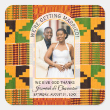 Kente Foto Nome Personalizado CASAMENTO