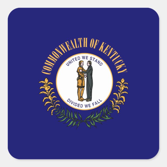 Adesivo Quadrado Kentuckee Flag (Frente)