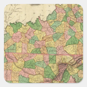 Adesivo Quadrado Kentucky, Tennessee e parte de Illinois