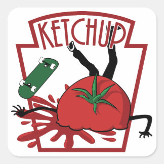 Adesivo Quadrado KETCHUP. Funny sticker