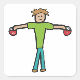 Adesivo Quadrado Kettlebell