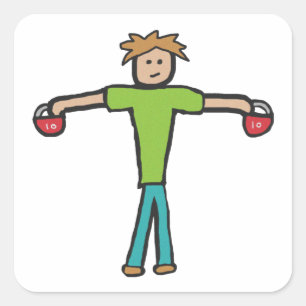 Adesivo Quadrado Kettlebell