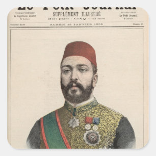 Adesivo Quadrado Khedive do Pasha de Twefik de Egipto