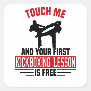 Adesivo Quadrado Kickboxer Artes Marciais do Kickboxer Sparing