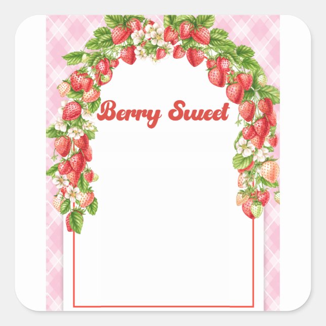 Adesivo Quadrado Kids Berry Sweet Birthday Square Sticker (Frente)