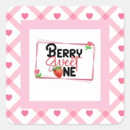 Adesivo Quadrado Kids Berry Sweet One Party Square Sticker