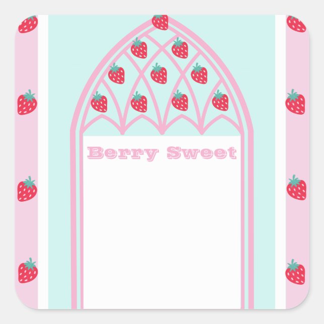 Adesivo Quadrado Kids Berry Sweet Party Square Sticker (Frente)
