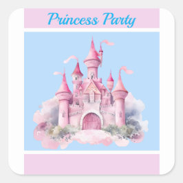 Adesivo Quadrado Kids Princess Party Square Sticker