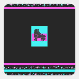 Adesivo Quadrado Kids Retro Roller Party Square Sticker