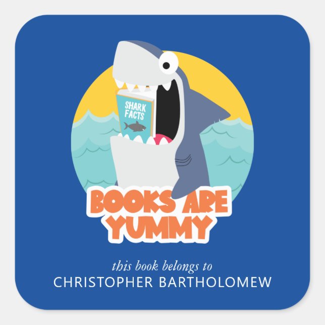 Adesivo Quadrado Kids Sharp Bookplate (Frente)