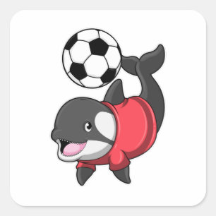Adesivo Quadrado Killerwhale como jogador de futebol com futebol