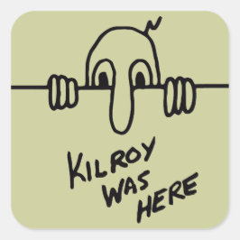 Adesivo Quadrado Kilroy estava aqui, Sticker