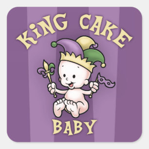 Adesivo Quadrado King Cake Baby