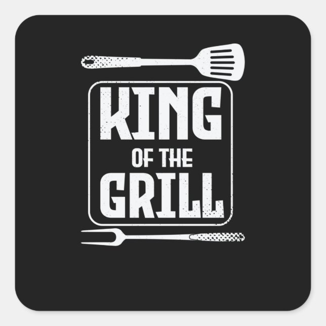 Adesivo Quadrado King of the GRILL (Frente)