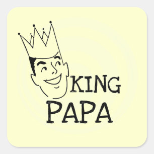 Adesivo Quadrado King Papa T-shirts e presentes