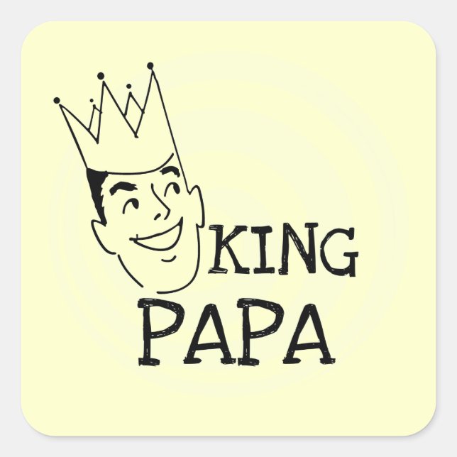 Adesivo Quadrado King Papa T-shirts e presentes (Frente)