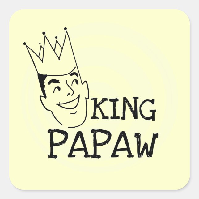 Adesivo Quadrado King Papaw T-shirts e presentes (Frente)