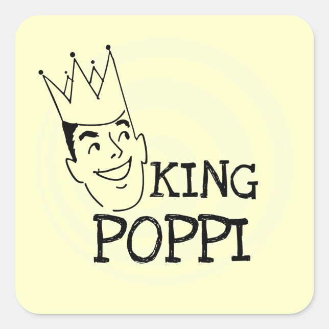 Adesivo Quadrado King Poppi T-shirts e presentes (Frente)