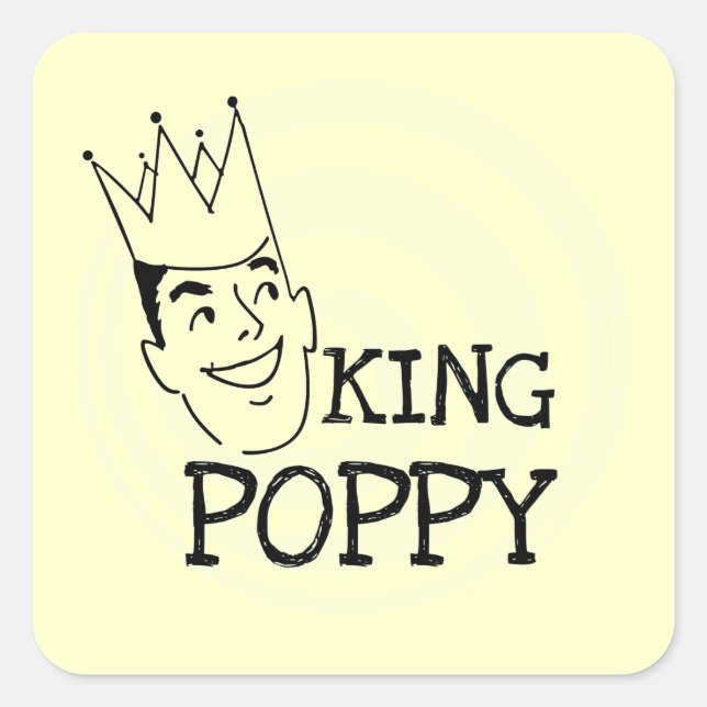 Adesivo Quadrado King Poppy T-shirts e Gifts (Frente)