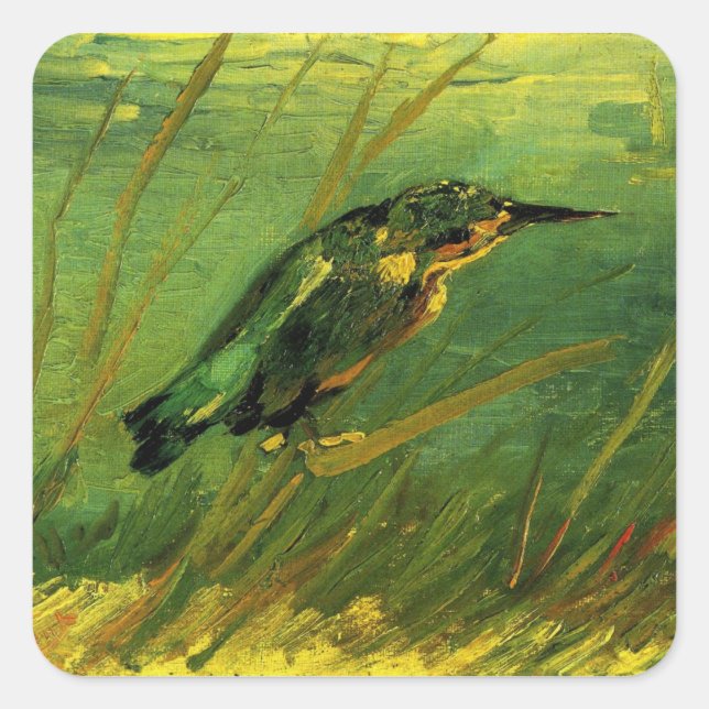 Adesivo Quadrado Kingfisher por Vincent van Gogh (Frente)