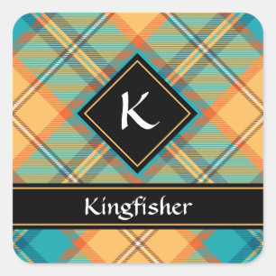 Adesivo Quadrado Kingfisher Tartan Square Sticker
