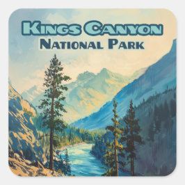 Adesivo Quadrado Kings Canyon National Park California Vintage