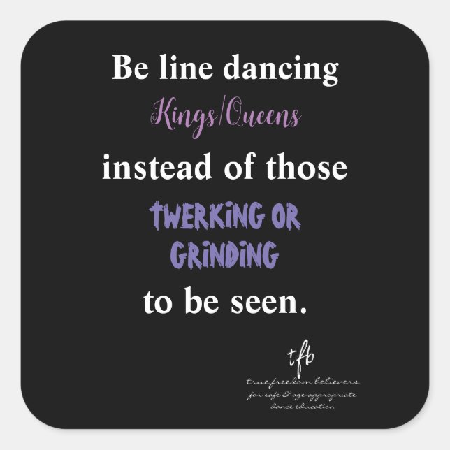 Adesivo Quadrado Kings/Queens de Dança de Linha I (Frente)