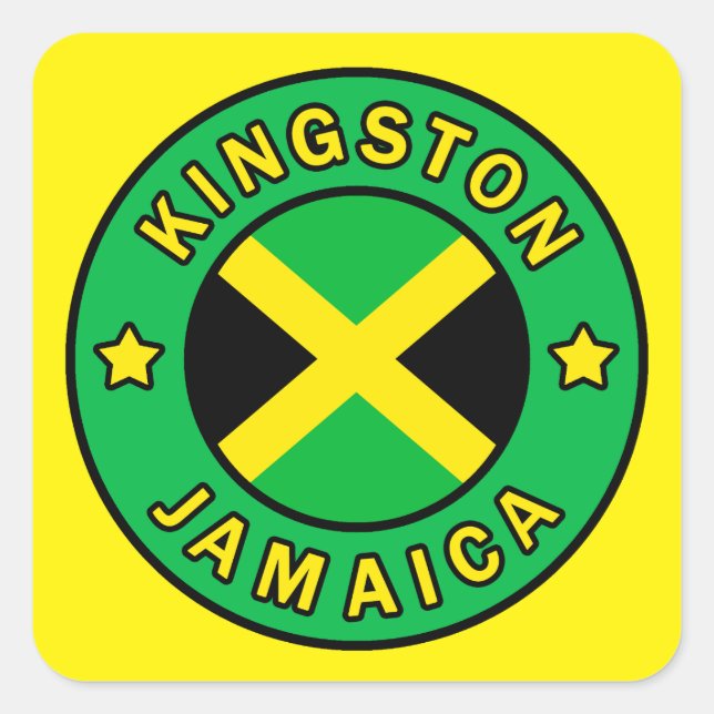 Adesivo Quadrado Kingston Jamaica (Frente)
