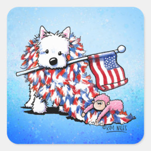 Adesivo Quadrado KiniArt Liberty Westie