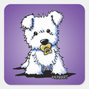 Adesivo Quadrado KiniArt Westie Puppy