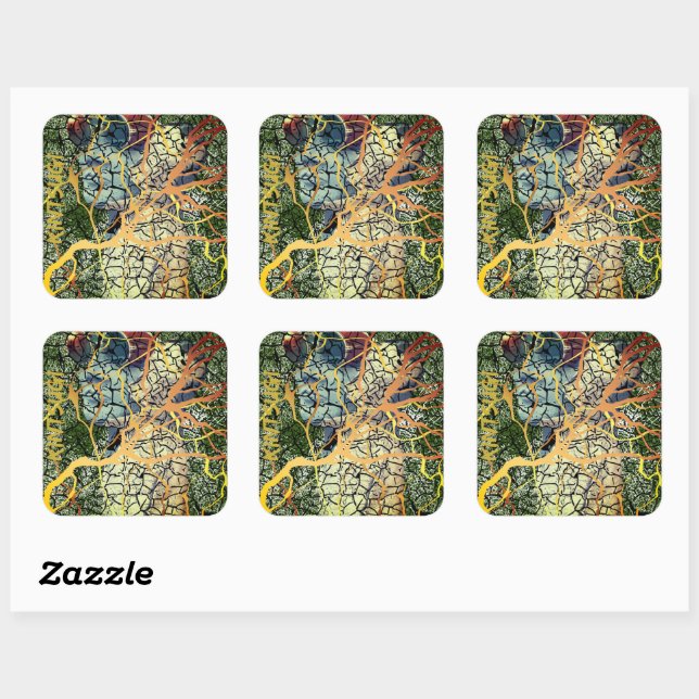 Adesivo Quadrado Kintsugi - reparierte Identität (Folha)